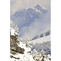 Montagne paysage neige – aquarelle Céline Dodeman