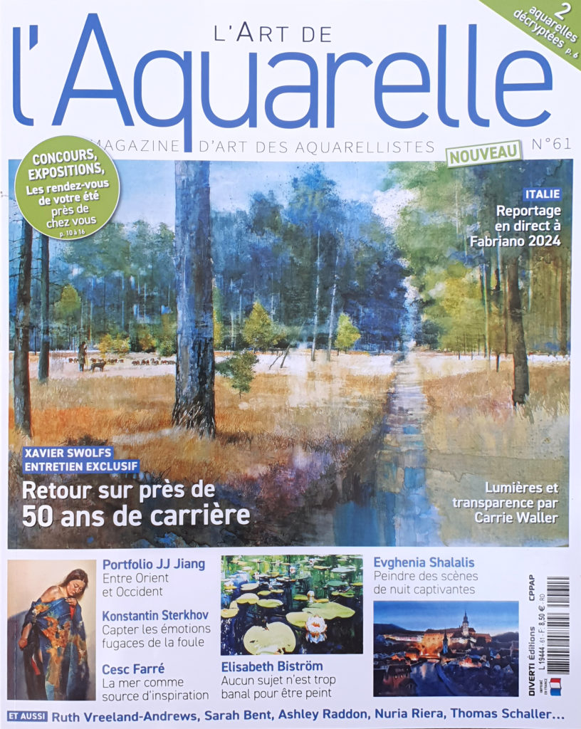 Parution dans le magazine l'Art de l'Aquarelle n° 61